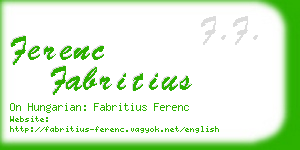 ferenc fabritius business card